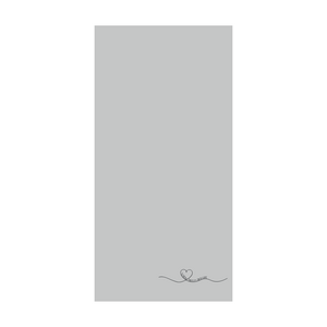 Towel 50 cm x 100 cm "Heart curved, it's nice that you exist" gray