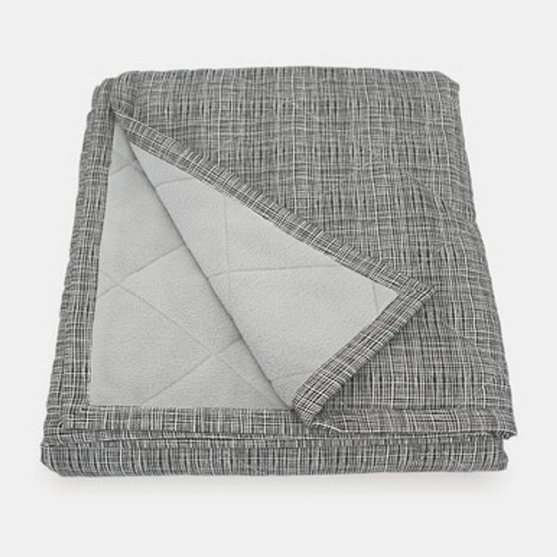 Molly Mutt Eco-Friendly Pet Blanket - River (black and white thin lines) | Washable, Fleece backing, Quilted, Non-Toxic 100% Cotton, 2 Sizes