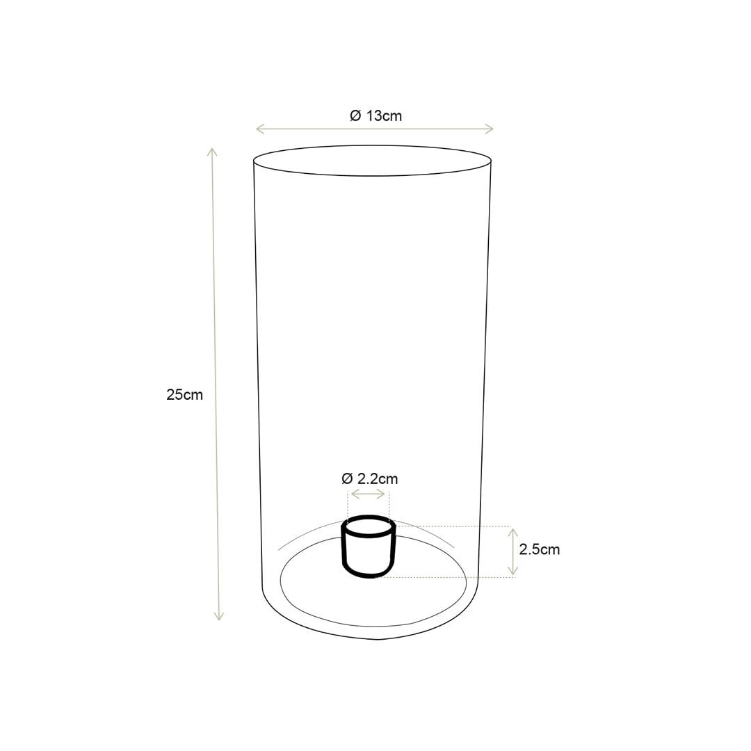 Candle Holder Glass Clear 13x25cm
