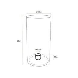 Candle Holder Glass Clear 13x25cm