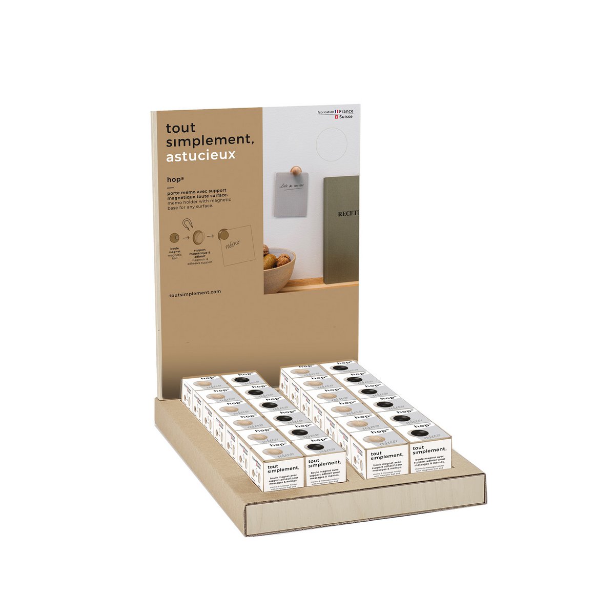 Présentoir plein de 48 porte mémos hop®