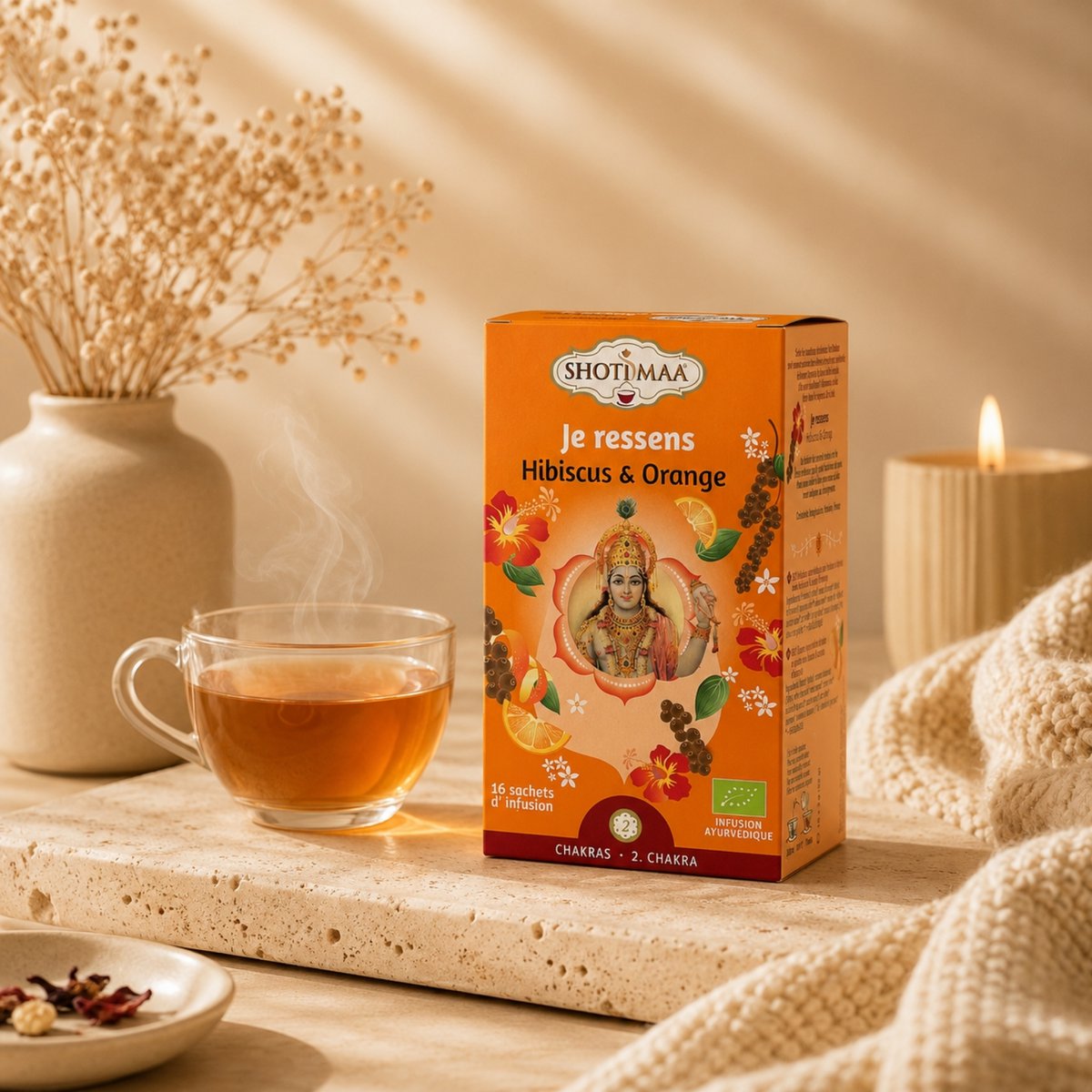Gamma Chakra di tisane biologiche Je Ressens - Sapori speziati e piccanti - Risveglia i sensi - Ispira creatività, immaginazione e passione