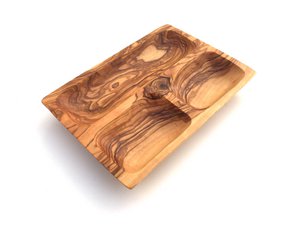 Plate 3 compartments Rectangular Serving plate made of olive wood