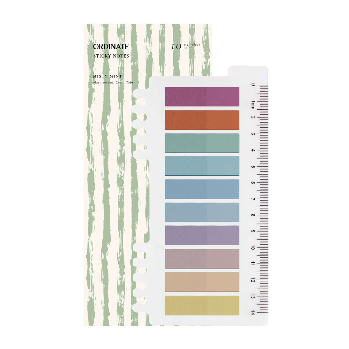 Misty Mint  | Ordinate Sticky Notes | Transparent Haftnotizen zum Markieren | Haftstreifen | Bürobedarf