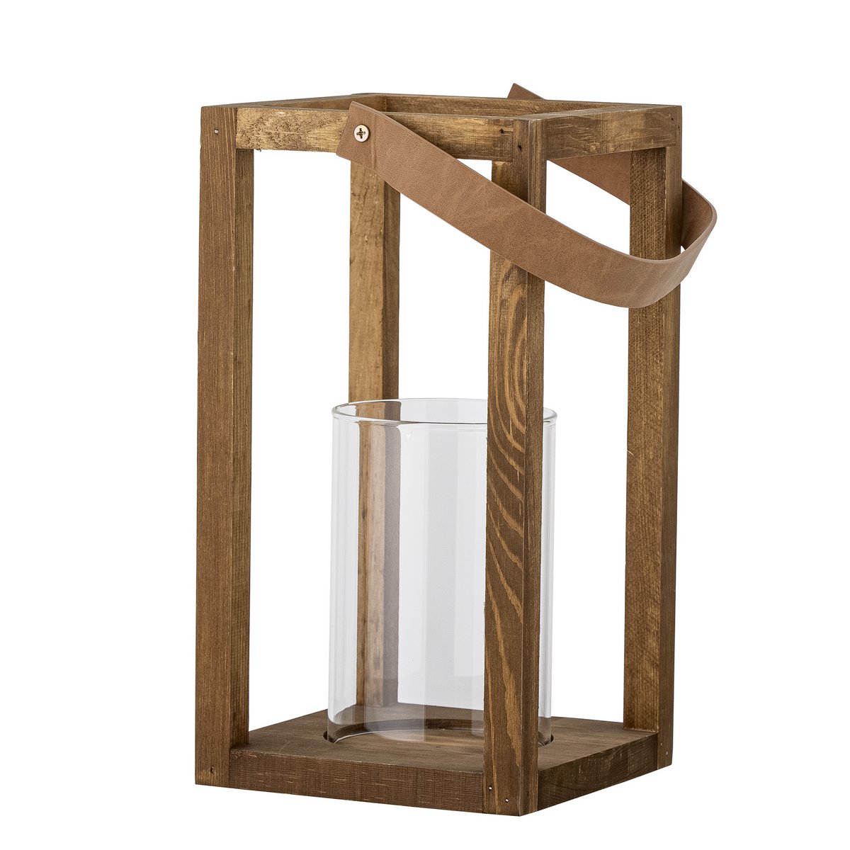 Lyra Laterne mit Glas, Natur, Kiefer