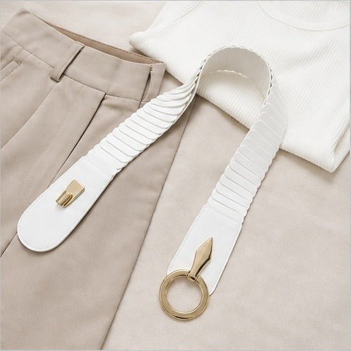 Cintura in vita da donna - 20+ colori - Pelle vegana - Fibbia in metallo - Elastica
