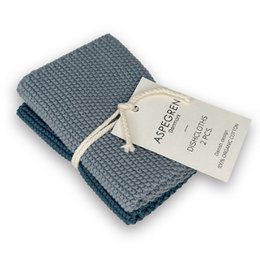 Knitted Dishcloths – Solid – Blue (Set of 2)