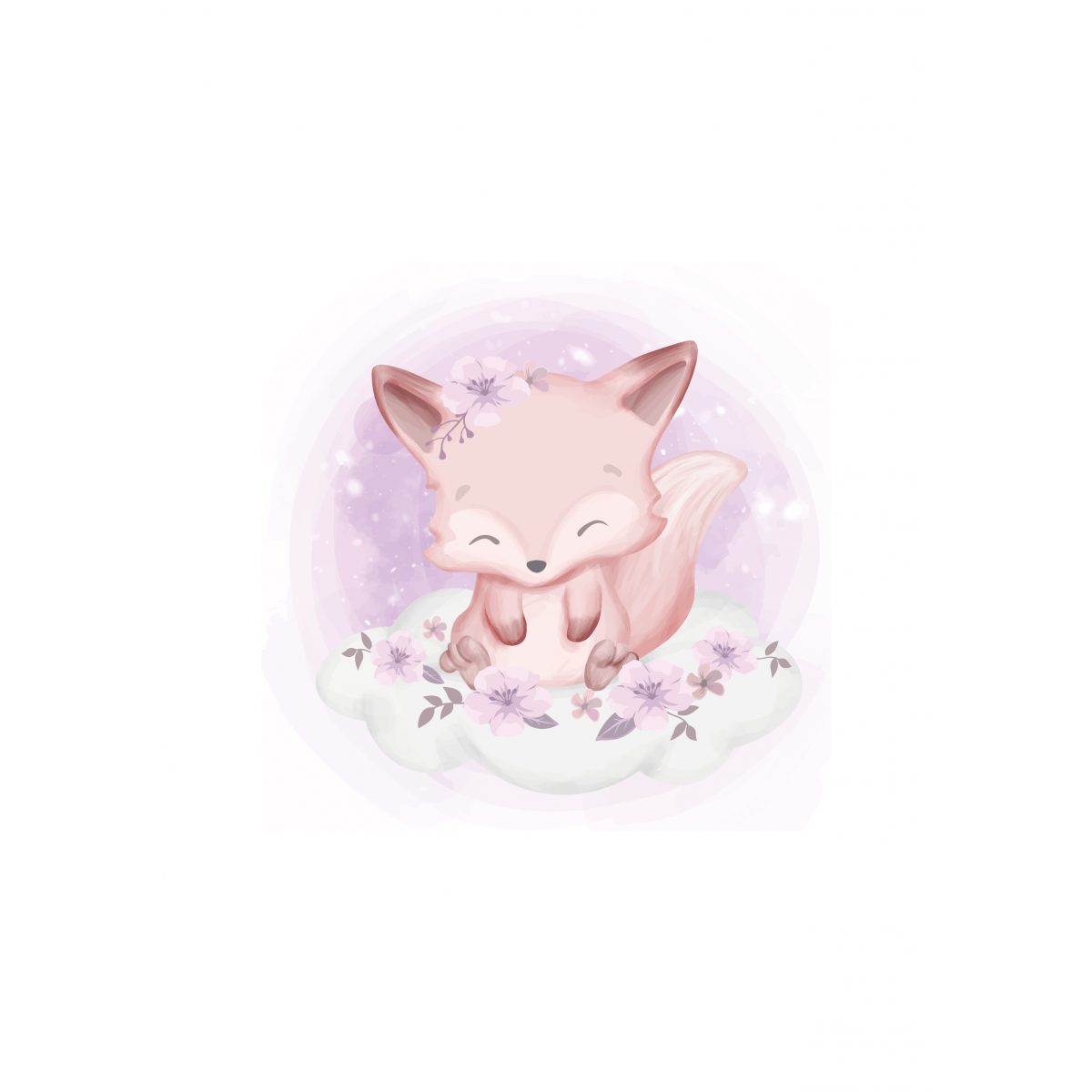 Poster Watercolor Fox (pink)