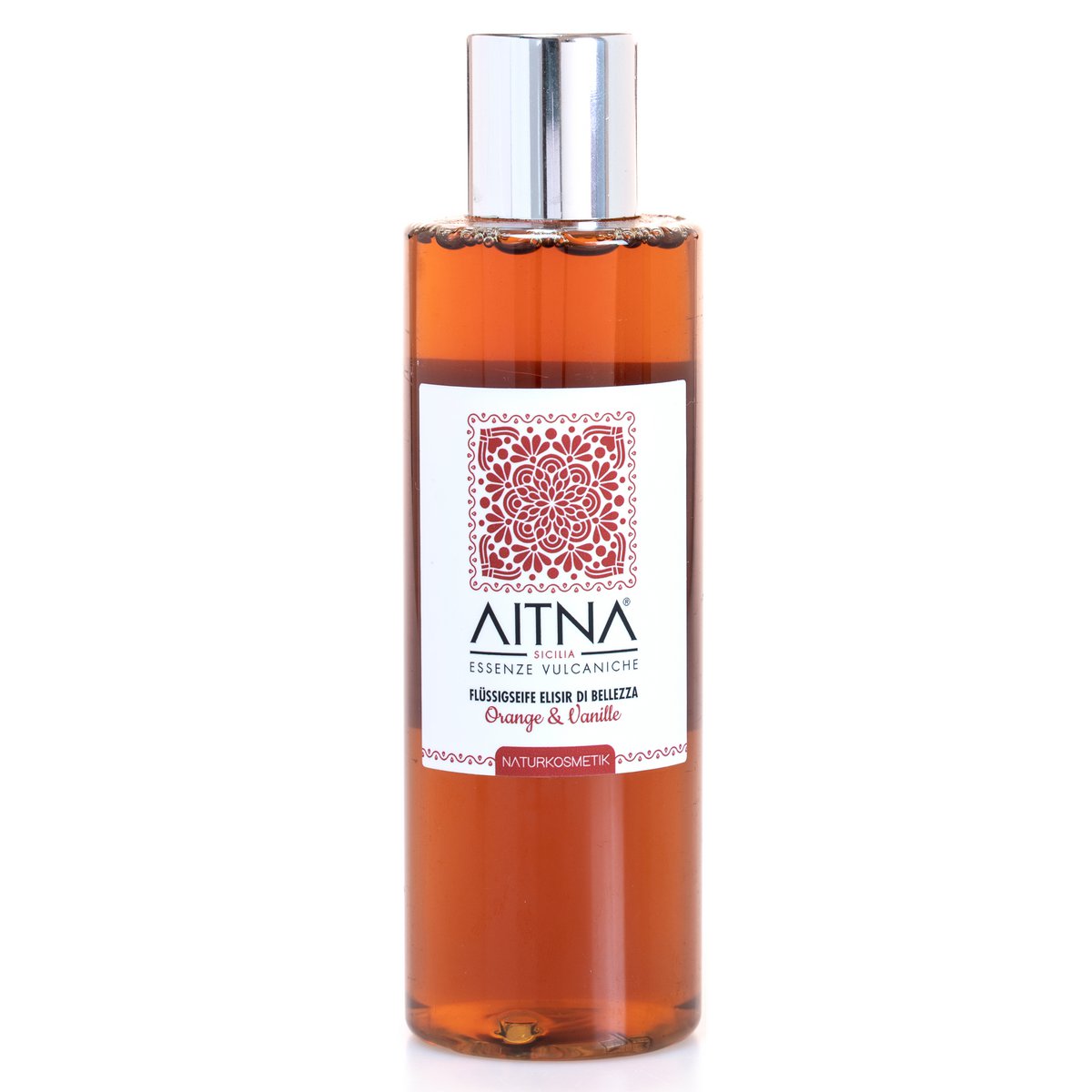 Aitna Natur Flüssigseife Elisir Di Bellezza für Frauen und Männer, Orange und Vanille Made in Italy 1er Pack, 200ml