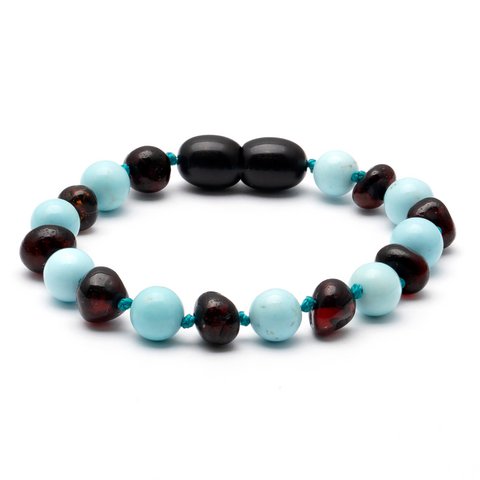 Baltic Amber & Turkise Armband 6