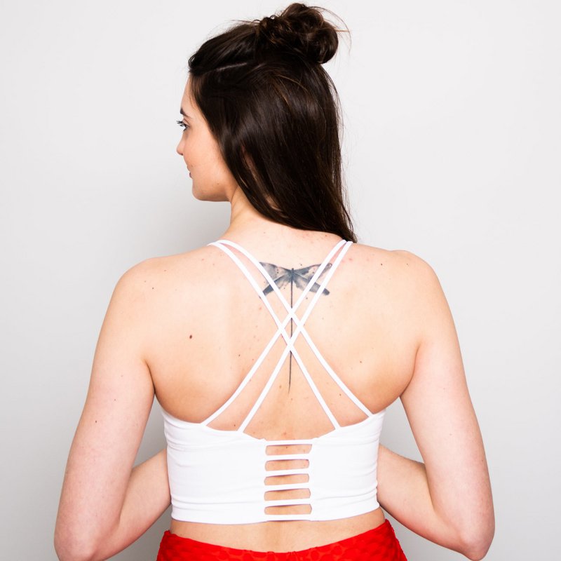Cross Back Sports Bra - White