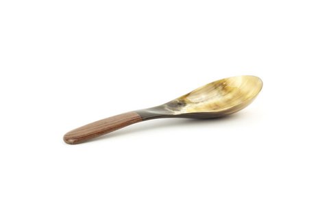 Horn rice spoon with rosewood handle