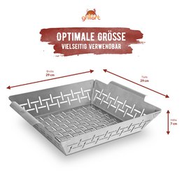 Cesto griglia premium e ciotola grill fatta in acciaio inossidabile di alta qualità
