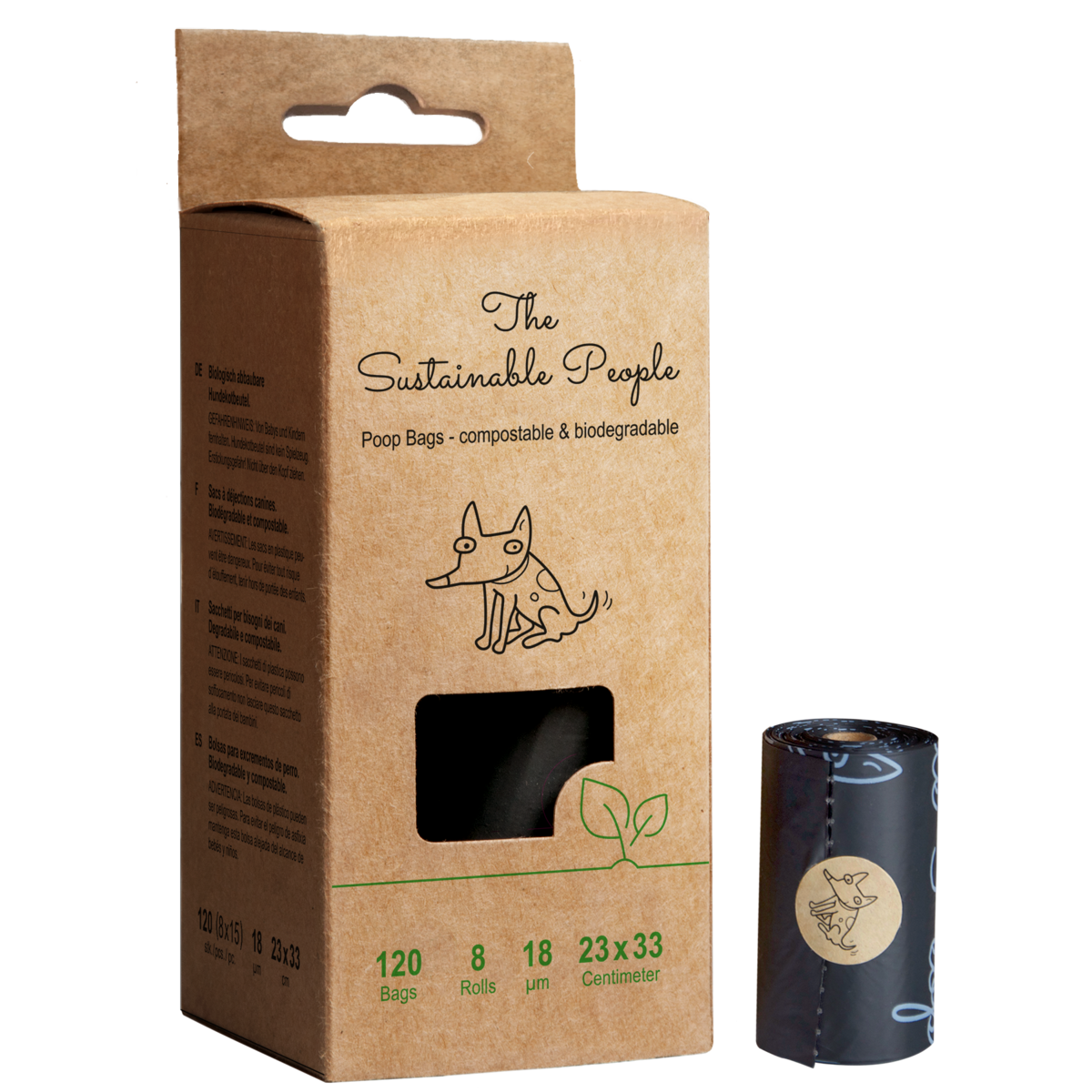 Biodegradable Dog Waste Bags Without Handles (120 bags/box)