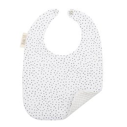 Bib white with black dot