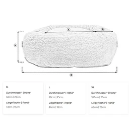 Wechselbezug Hundekissen Donut Kuschelnest LOOP Paddy graphit