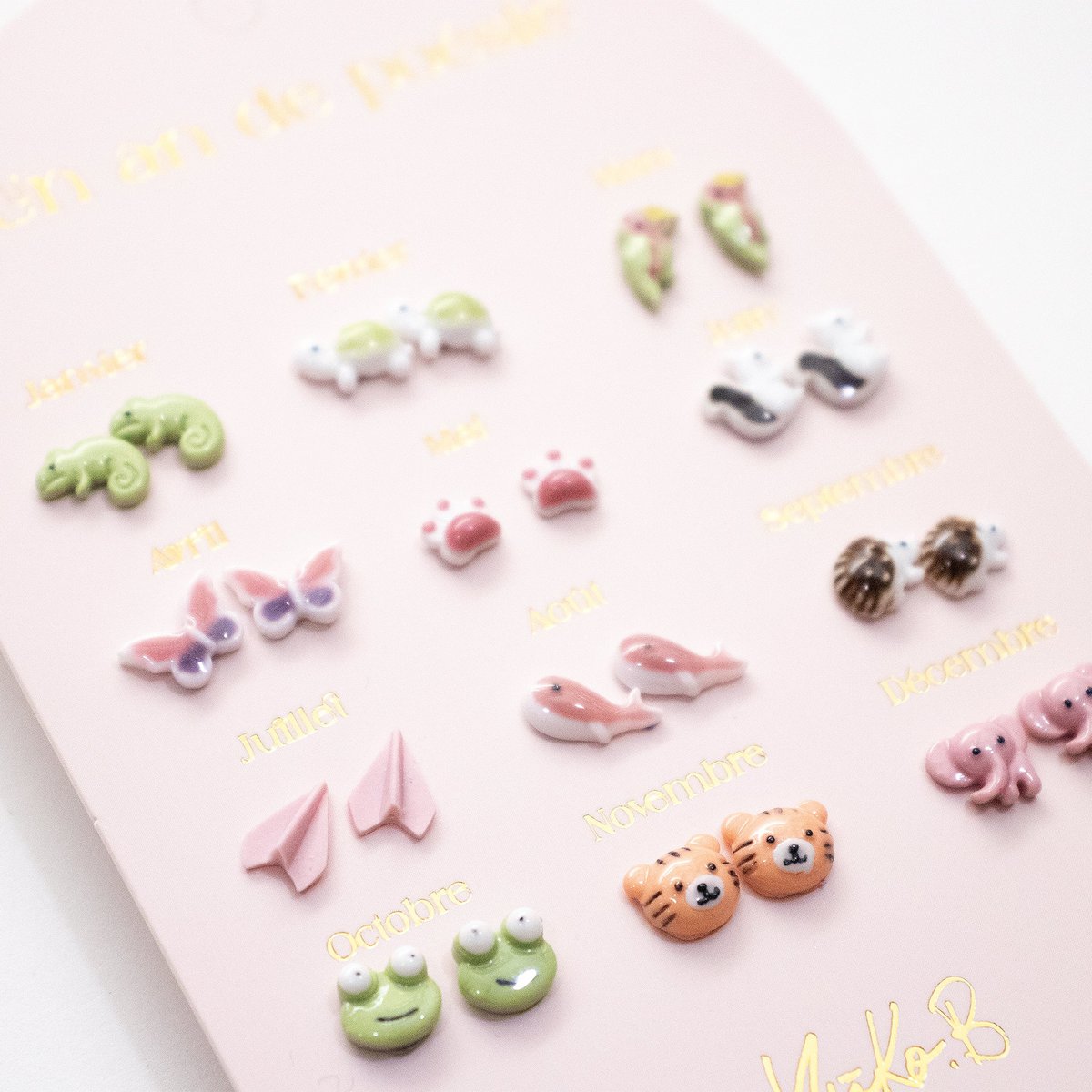 Box of 12 Steel Earrings — A Year of Jungle Poetry