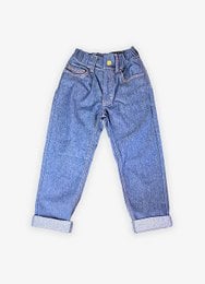Kids denim jeans in light blue color, available in sizes 4-5 years, 6-7 years, and 8-9 years. The jeans feature a classic 5-pocket design and a relaxed, straight-leg fit.