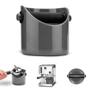 Coffee grounds knock-off container GRINDENSTEIN, compact, gray