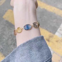 Crystals de quartz arc-en-ciel Bracelets à 5 pierres