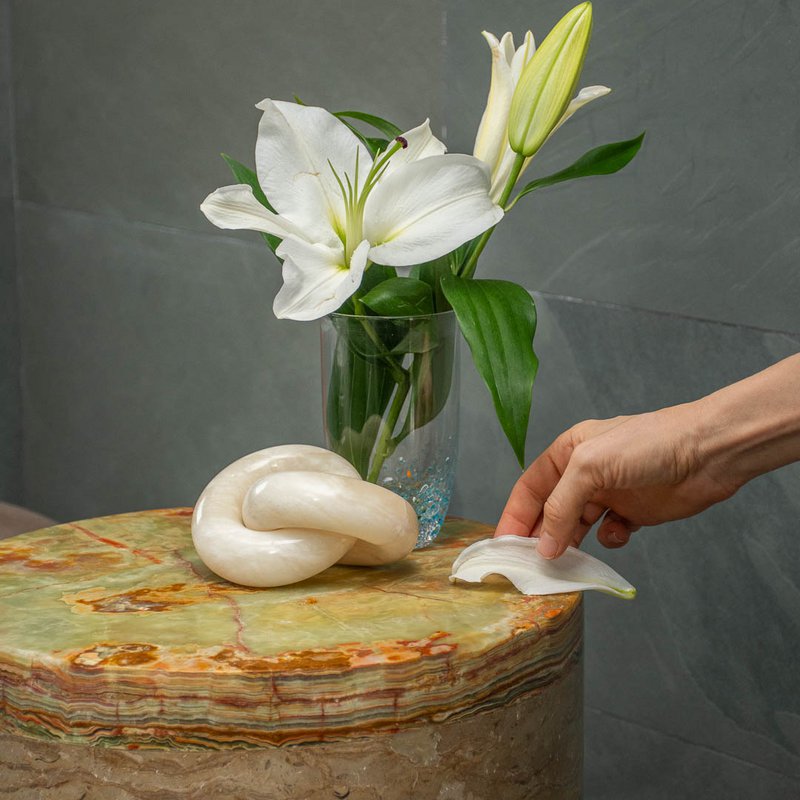 Mesa de centro Mármol beige y ónix verde