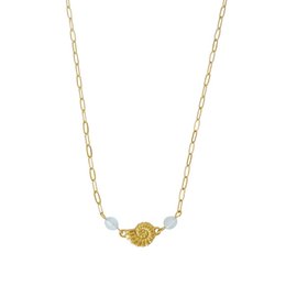 Collana Conchiglia Acquamarina - Oro