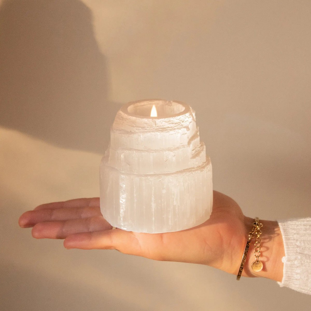 Selenite Tealight Tower