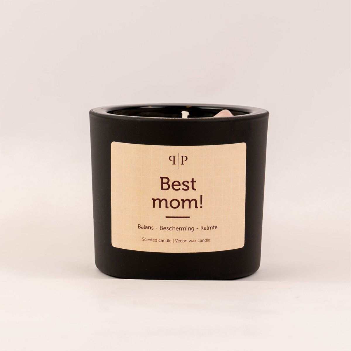 Vela perfumada con piedras preciosas: ¡La mejor mamá!