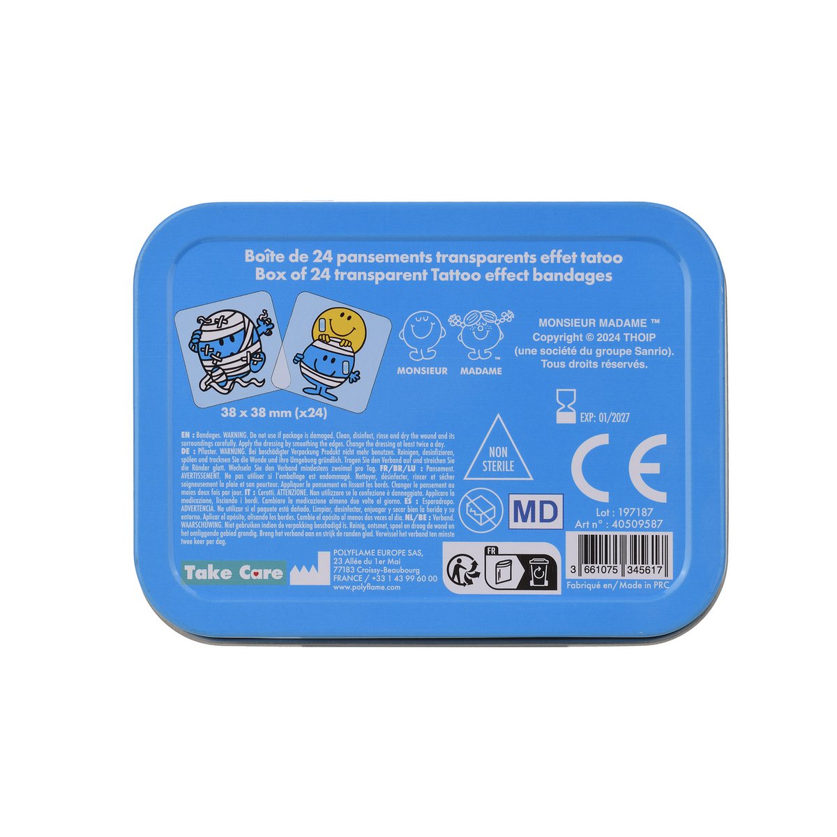 Monsieur Madame - Metal box of 24 dressings