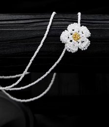 Handmade Daisy Beaded Necklace & Earrings Set