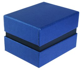 Watch box with removable lid, cardboard, 11 x 9 x 7 cm, blue