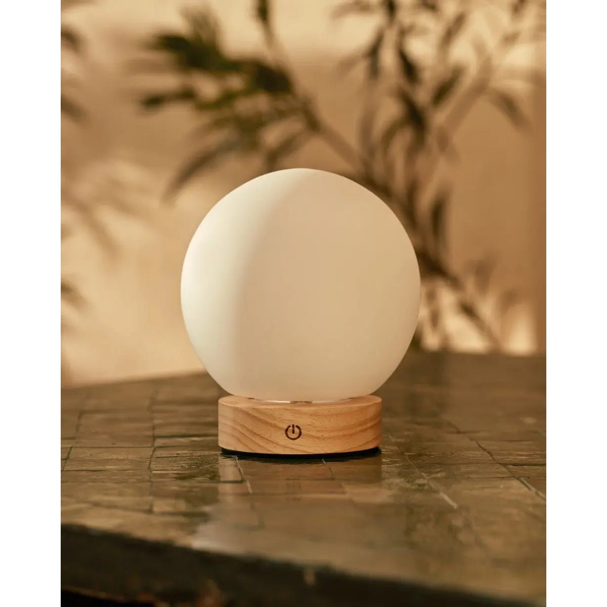 Flore Lichtbruine Houten Oplaadbare Lamp