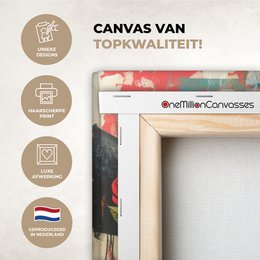 Canvas schilderij - Wanddecoratie Graffiti - Rozen - Handen - Street art - Muurdecoratie woonkamer - Slaapkamer decoratie - Kamer accessoires - Schilderijen op canvas