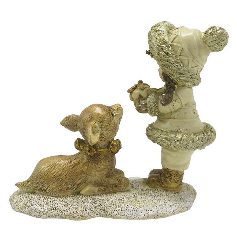 Bild Kind 12 cm goldfarbener Polyresin Dekoration Bild