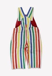 Bio-Baumwoll Kinder Latzhose mit bunten Streifen