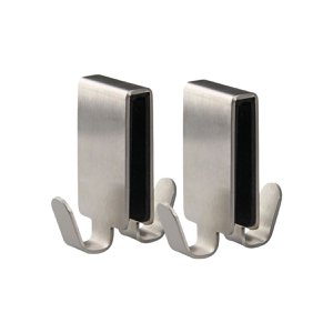 Set of 2 double hooks for stainless steel shower screen Fackelmann Tecno