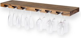 Tu Las™ Håndlavet vinglasholder af træ til væg - 94 x 22 x 4 cm - Holdbar glasstativ - Valnød