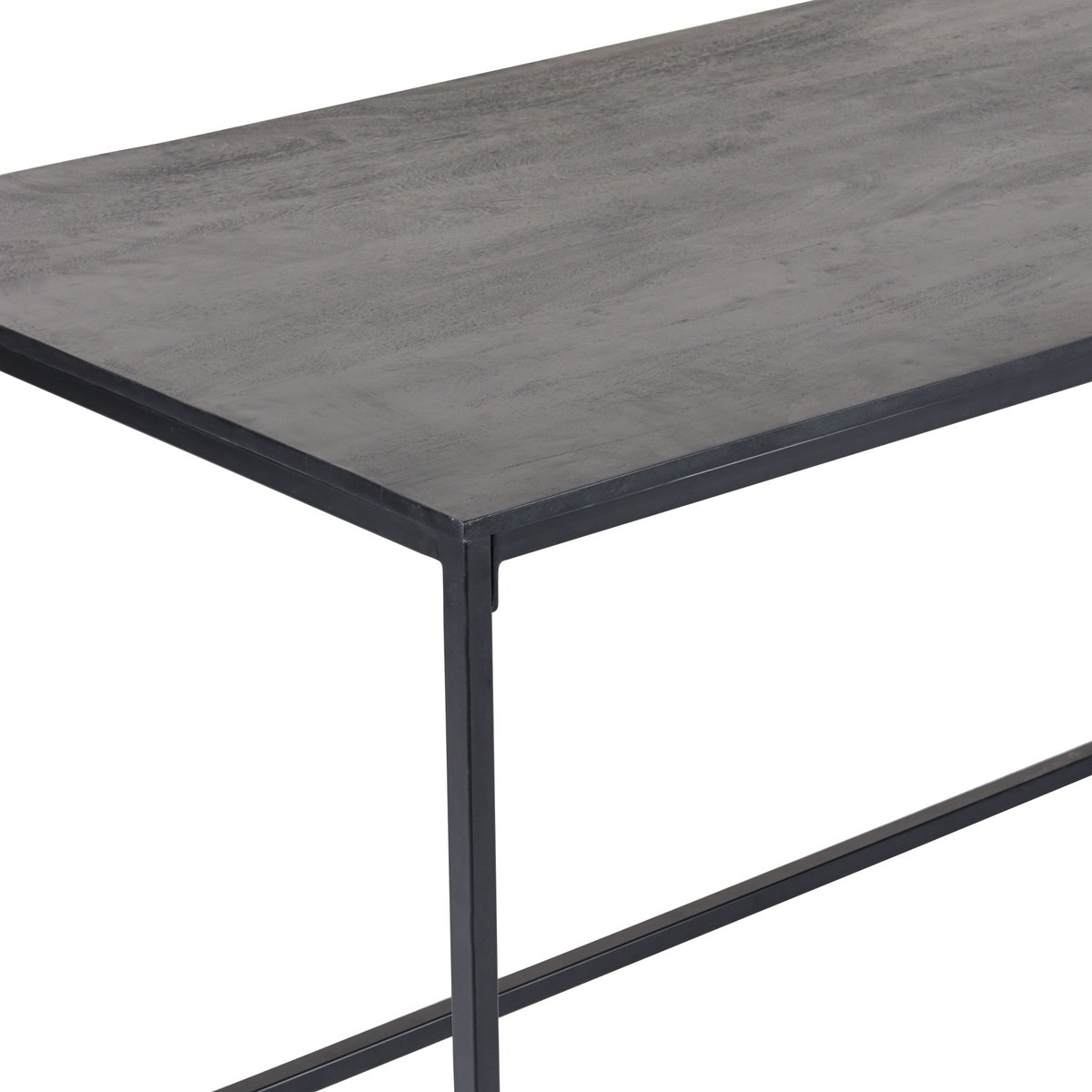 Moderner Esstisch – schwarzes Mangoholz und anthrazitfarbener Metallrahmen – Industriestil