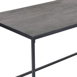 Moderner Esstisch – schwarzes Mangoholz und anthrazitfarbener Metallrahmen – Industriestil
