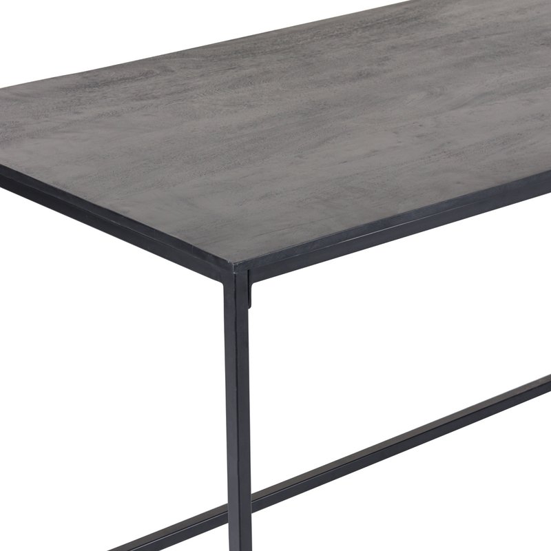 Moderner Esstisch – schwarzes Mangoholz und anthrazitfarbener Metallrahmen – Industriestil