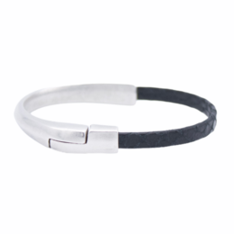 AMACAYACÚ (Silber) Lederarmband mit Magnetverschluss