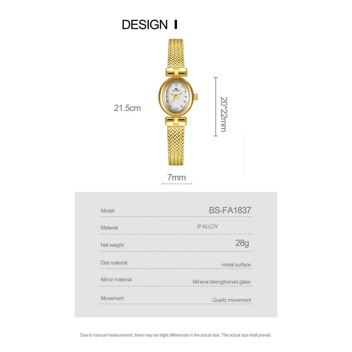 Mount - Minimalist Oval Gold Vintage Women's Watch