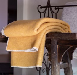 Coperta da letto in lana MISTED GIALLO
