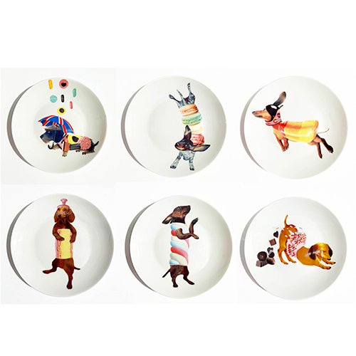 Sweet Wieners - Set of 6 pastry plates