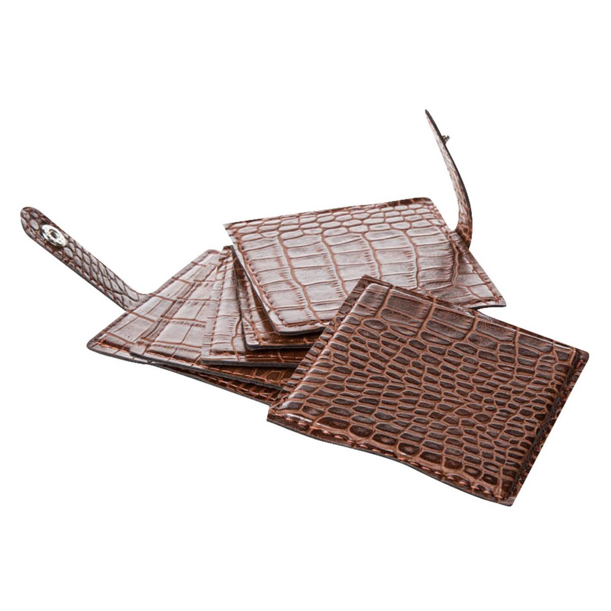 Coaster de vidrio 6-ER Set Kroko Light Brown