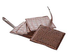 Coaster de vidrio 6-ER Set Kroko Light Brown