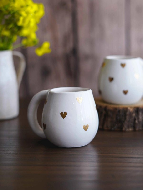 Golden Hearts Mug - Håndlavet keramik lavet i Portugal