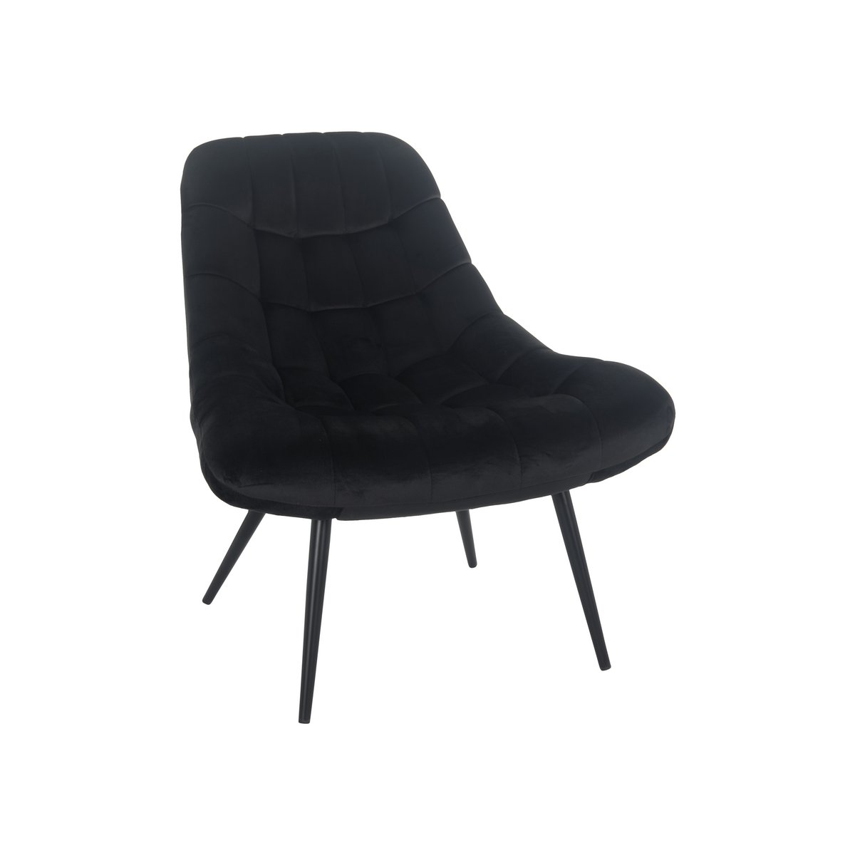 Armchair XXL velvet black metal black