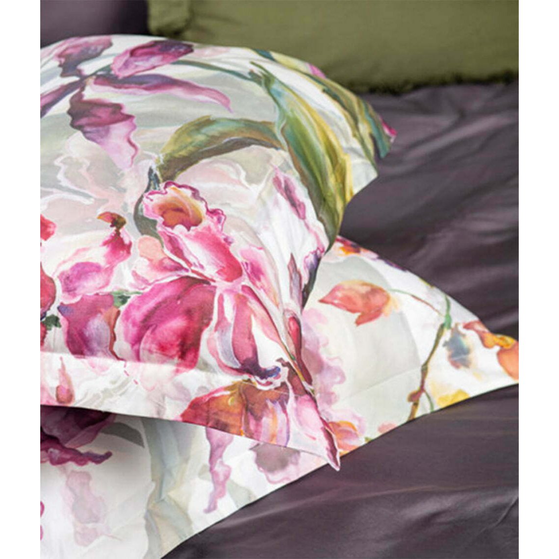 Satijnen beddengoedset Orchids Modern