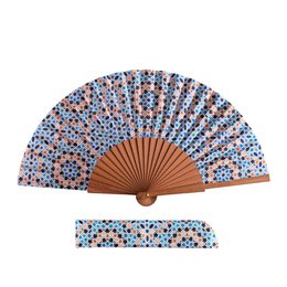 Star Lattice Satin Hand Fan Jawhara 23 cm